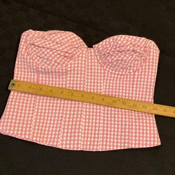 Zara pink gingham Bustier Corset size S - Picture 3 of 7